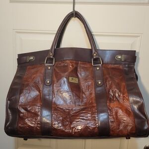 Vintage Rare Marc Chantal Leather Brown & Cognac Weekender